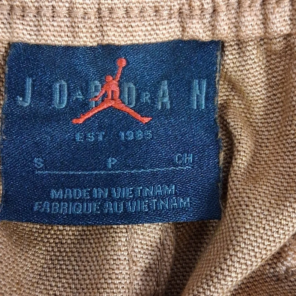 Jordan Brand Chicago Cargo Brown Drawstring Button Flat Front SZ SM Casual Pants